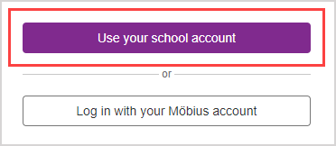 The "Use your school account" log in option is the first option on the main log in page.